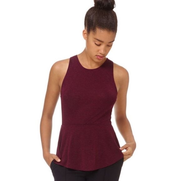 Aritzia Wilfred Black Concorde Peplum Tank Top Size XS Lightweight Minimimalist - Picture 2 of 7